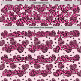 Custom Pink Black Valentine's Day Love Heart Authentic Baseball Jersey