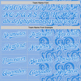 Custom Blue Electric Blue-White Valentine's Day Love Heart Authentic Baseball Jersey