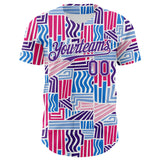 Custom Blue Purple Red-White Valentine's Day Line Authentic Baseball Jersey