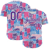 Custom Blue Purple Red-White Valentine's Day Line Authentic Baseball Jersey