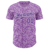 Custom Light Purple Purple-White Valentine's Day Love Authentic Baseball Jersey