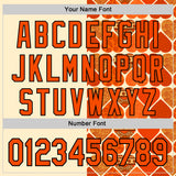 Custom Orange Cream-Black Valentine's Day Love Heart Authentic Baseball Jersey