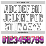 Custom White Gradient-Black Valentine's Day Love Heart Authentic Baseball Jersey