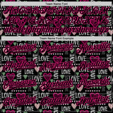 Custom Black Hot Pink Valentine's Day Love Heart Authentic Baseball Jersey