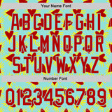 Custom Ice Blue Red Valentine's Day Love Heart Authentic Baseball Jersey