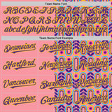 Custom Medium Pink Purple-Yellow Valentine's Day Flower Authentic Baseball Jersey