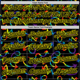 Custom Black Light Yellow Valentine's Day Arrow Pride Month Love Is Love Authentic Baseball Jersey