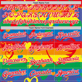 Custom Rainbow Fire Red-White Valentine's Day Love Heart Pride Month Love Is Love Authentic Baseball Jersey