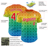 Custom Yellow Fire Red Green Blue-White Valentine's Day Pride Month Love Is Love Authentic Baseball Jersey
