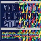 Custom Navy Rainbow-White Valentine's Day Pride Month Love Is Love Authentic Baseball Jersey