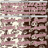 Custom Brown Light Pink-Cream Valentine's Day Bagel Meets Coffee Authentic Baseball Jersey