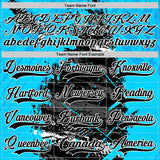 Custom Blue Black-White 3D Pattern Abstract Splatter Paint Grunge Hockey Lace Neck Jersey