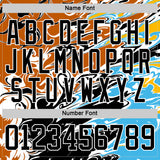 Custom Texas Orange Black Blue Yellow-White 3D Pattern Abstract Splatter Paint Hockey Lace Neck Jersey