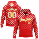 Custom Stitched Fire Red White-Gold 3D Pattern Design Baseball Game Day Kansas Inspired Sports Pullover Sweatshirt Hoodie