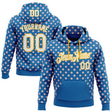Custom Stitched Blue White-Gold 3D Pattern Design Baseball Game Day Los Angeles Inspired Sports Pullover Sweatshirt Hoodie