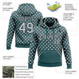 Custom Stitched Midnight Green Silver-Black 3D Pattern Design Baseball Game Day Philadelphia Inspired Sports Pullover Sweatshirt Hoodie