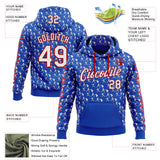 Custom Stitched Thunder Blue White-Red 3D Pattern Design Baseball Game Day Buffalo Inspired Sports Pullover Sweatshirt Hoodie