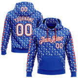 Custom Stitched Thunder Blue White-Red 3D Pattern Design Baseball Game Day Buffalo Inspired Sports Pullover Sweatshirt Hoodie