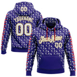 Custom Stitched Dark Purple White Old Gold-Red 3D Pattern Design Baseball Game Day Baltimore Inspired Sports Pullover Sweatshirt Hoodie