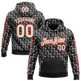 Custom Stitched Black White Orange-Red 3D Pattern Design Baseball Game Day Cincinnati Inspired Sports Pullover Sweatshirt Hoodie