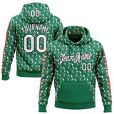 Custom Stitched Kelly Green White Red-Black 3D Pattern Design Baseball Game Day New York Inspired Sports Pullover Sweatshirt Hoodie