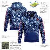 Custom Stitched US Navy Blue Red-White 3D Pattern Design Baseball Game Day Indianapolis Inspired Sports Pullover Sweatshirt Hoodie