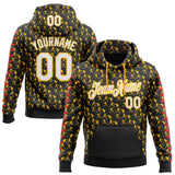 Custom Stitched Black White Gold-Red 3D Pattern Design Baseball Game Day Pittsburgh Inspired Sports Pullover Sweatshirt Hoodie