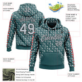 Custom Stitched Midnight Green Silver Red Black-White 3D Pattern Design Baseball Game Day Philadelphia Inspired Sports Pullover Sweatshirt Hoodie