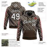 Custom Stitched Brown White Red-Black 3D Pattern Design Baseball Game Day Cleveland Inspired Sports Pullover Sweatshirt Hoodie