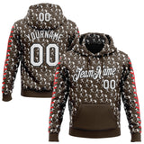 Custom Stitched Brown White Red-Black 3D Pattern Design Baseball Game Day Cleveland Inspired Sports Pullover Sweatshirt Hoodie