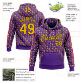 Custom Stitched Purple Gold Red-Black 3D Pattern Design Baseball Game Day Minnesota Inspired Sports Pullover Sweatshirt Hoodie