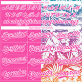 Custom Stitched Pink White 3D Tropical Hawaii Palm Leaves Sports Pullover Sweatshirt Hoodie