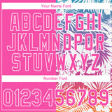 Custom Stitched Pink White 3D Tropical Hawaii Palm Leaves Sports Pullover Sweatshirt Hoodie