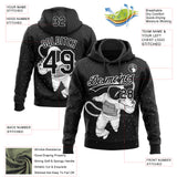 Custom Stitched Black White 3D Pattern Design Astronaut Sports Pullover Sweatshirt Hoodie