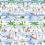 Custom Stitched White Light Blue 3D Hawaii Palm Trees Sports Pullover Sweatshirt Hoodie