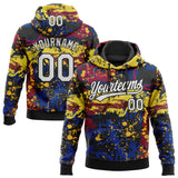 Custom Stitched Graffiti Pattern White-Black 3D Abstract Splatter Sports Pullover Sweatshirt Hoodie