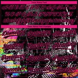 Custom Stitched Black Hot Pink 3D Pattern Design Abstract Neon Street Style Sports Pullover Sweatshirt Hoodie