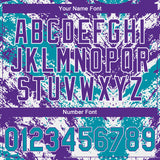 Custom Stitched White Teal Purple-White 3D Pattern Design Abstract Splatter Sports Pullover Sweatshirt Hoodie