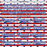 Custom White Royal-Red American Flag Hockey Lace Neck Jersey