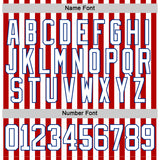 Custom White Red-Royal American Flag Hockey Lace Neck Jersey