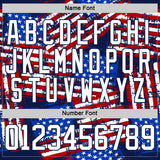 Custom Navy White Red-Royal American Flag Grunge Hockey Lace Neck Jersey