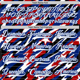 Custom Black White Red-Royal American Flag Hockey Lace Neck Jersey