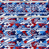 Custom Royal White-Red American Flag Hockey Lace Neck Jersey