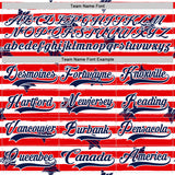 Custom White Navy Red-White American Flag Hockey Lace Neck Jersey