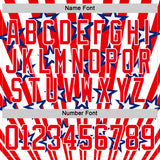 Custom Royal Fire Red-White American Flag Hockey Lace Neck Jersey