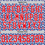 Custom Royal Fire Red-White American Flag Hockey Lace Neck Jersey