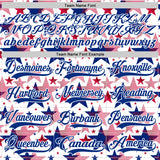 Custom White Royal-Red American Flag Hockey Lace Neck Jersey