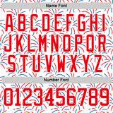 Custom White Fire Red-Royal American Flag Fireworks Hockey Lace Neck Jersey