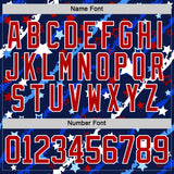 Custom Blue Red-White American Flag Hockey Lace Neck Jersey