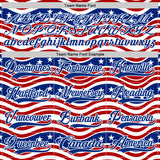 Custom White Royal-Red American Flag Hockey Lace Neck Jersey